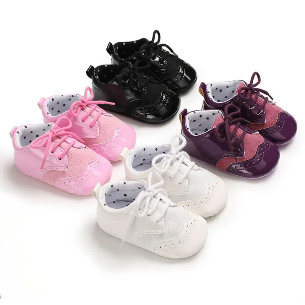 Newborn Baby Girl Boy Anti-slip Leather Christening Pram Shoes Soft Sole Sneaker Autumn Winer Casual | Детская одежда и обувь