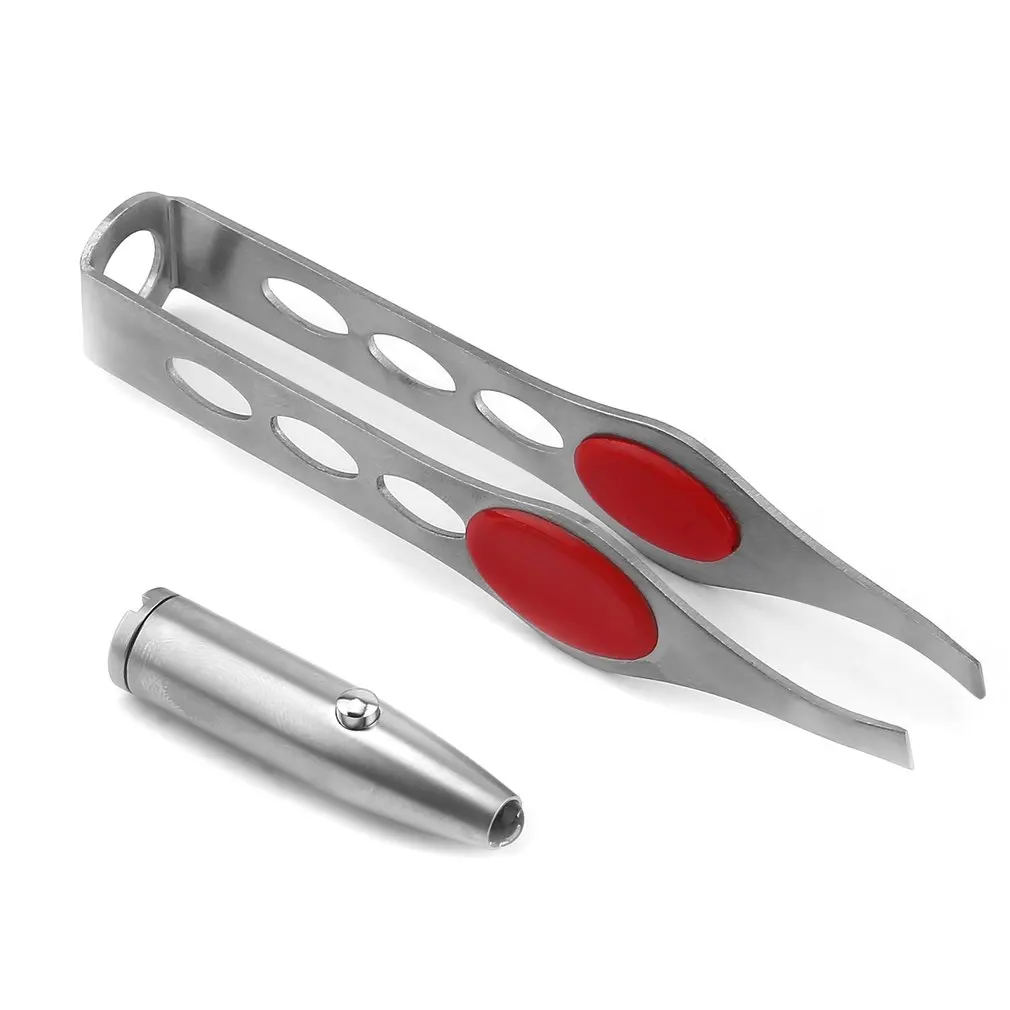 

Портативный Миниатюрный пинцет из нержавеющей стали со встроенной светодиодной подсветкой для удаления ресниц, зажим для макияжа бровей, и...