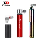 WEST BIKING мини велосипедный насос из алюминиевого сплава легкий 160PSI Schrader Presta ручка надувной насос для велосипеда