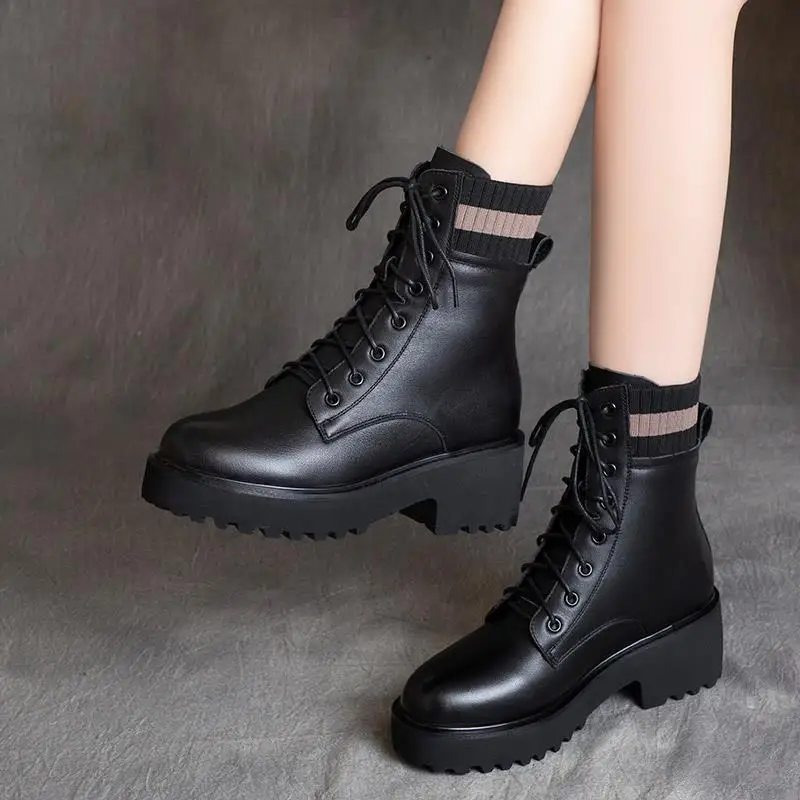 

Boots Women's 2020 New Style for Winter Boots Female Students Korean-Style Platform Velvet Net Red Ins Trendy Shoes