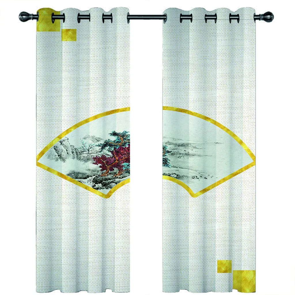 

Custom New decoration 3D curtain Chinese landscape 3D Blackout Curtain Bedroom Living Room