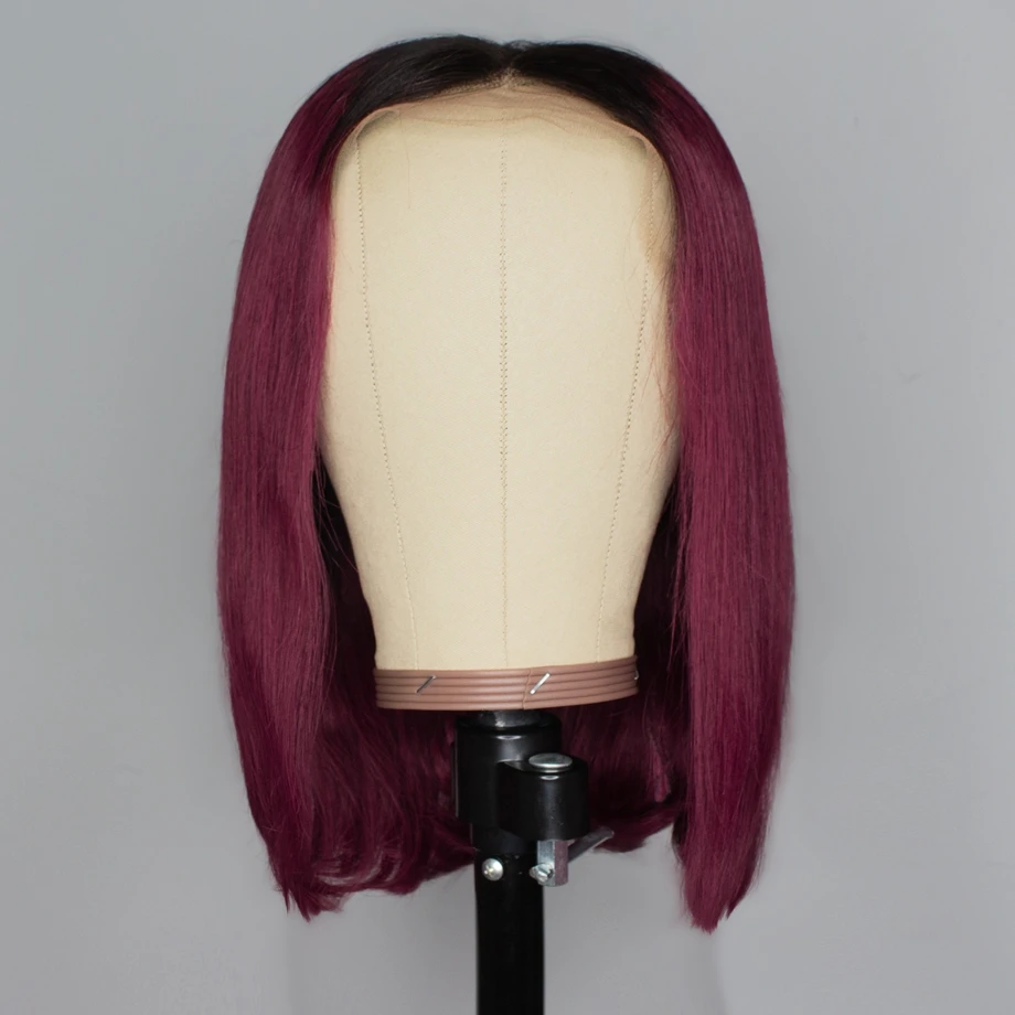 Парик из человеческих волос короткий прямой HD 613|Парик натуральных на кружеве| |