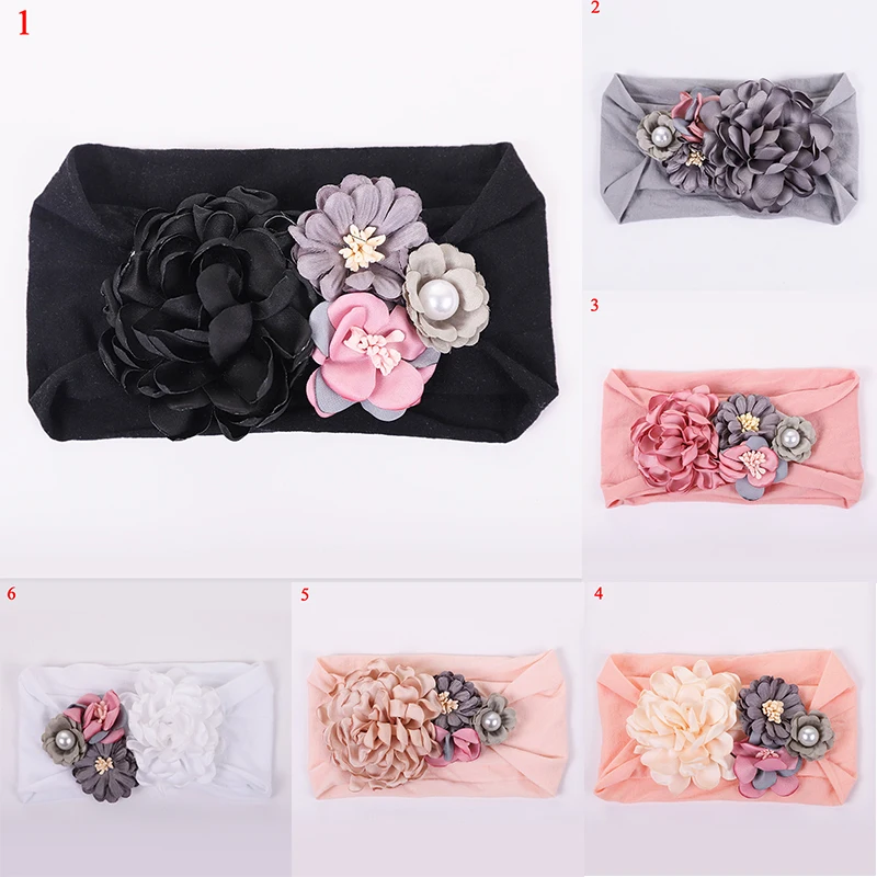 

Toddler Girls Kid Baby Bow Hairband Elastic Headband Cute 3D Flower Stretch Turban Flower Head Wrap Princess Hair Accessories