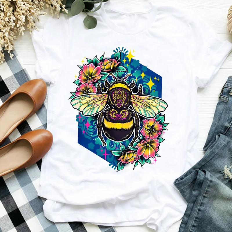 

Women Lady Flower Leopard Sunflower Floral Cute Fashion Print Shirt Clothes T Tee Womens Tshirt for Female Top Graphic T-shirt