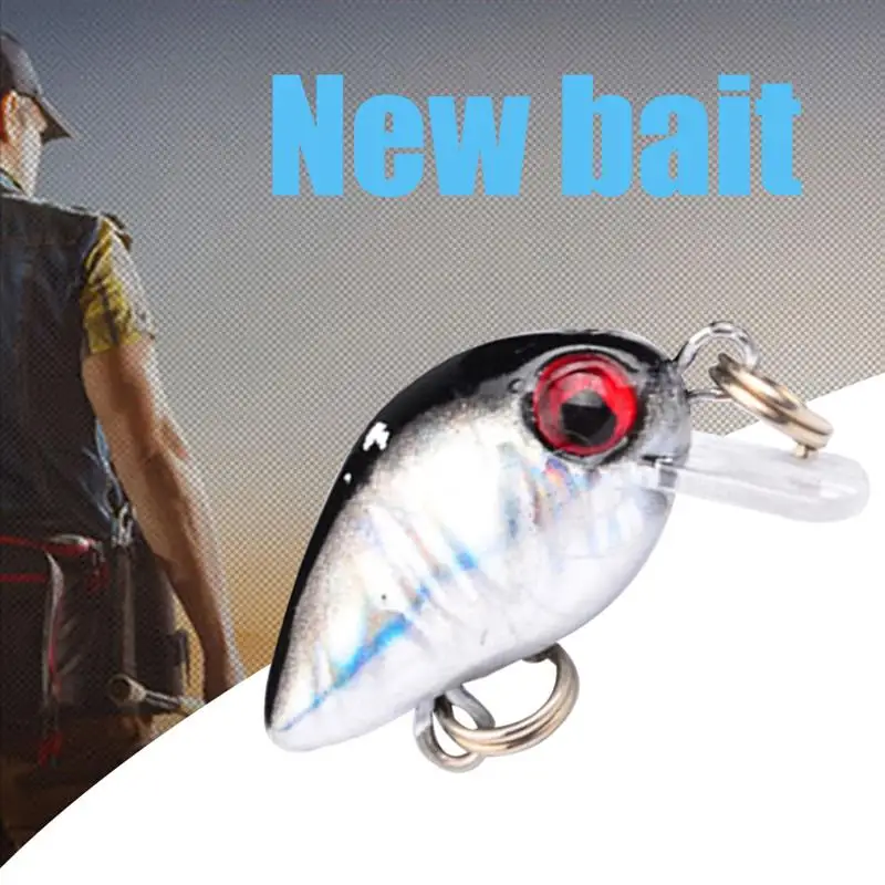 1pc 2.6cm Wobbler Fishing Lure Topwater Crankbait Artificial Hard Fishing Bait Pesca Floating Fishing Lures Bass Treble Hook