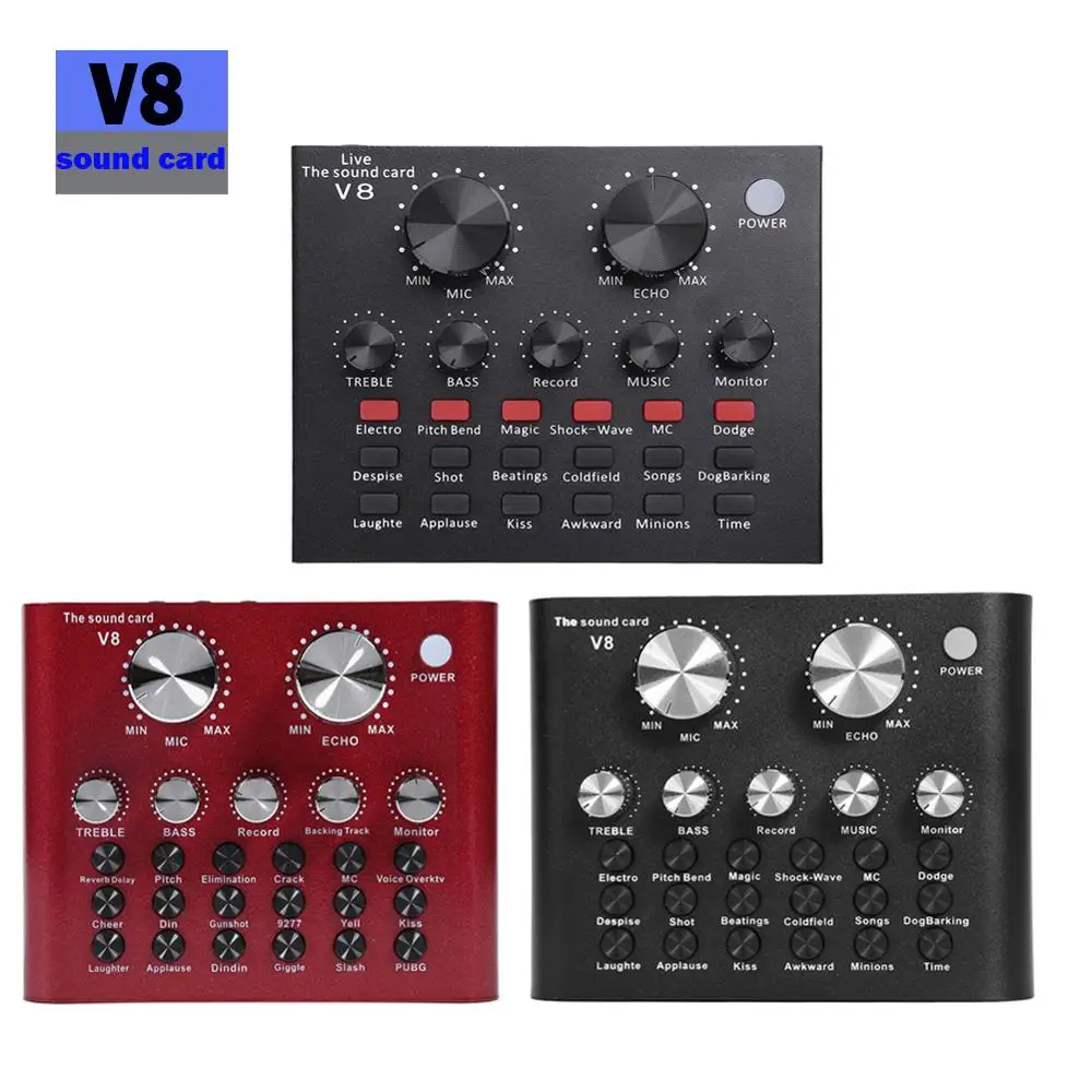V8 X7 звуковая карта в реальном времени Bluetooth 5 0 аудиогарнитура микрофон веб
