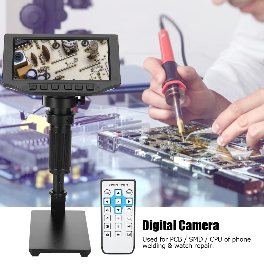 USB 24MP 1080P HDMI цифровой электронный микроскоп с пультом дистанционного управления