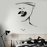 women silhouette wall decal hot sexy girl face lips eye patch erotic wall stickers vinyl home bedroom decoration poster b386
