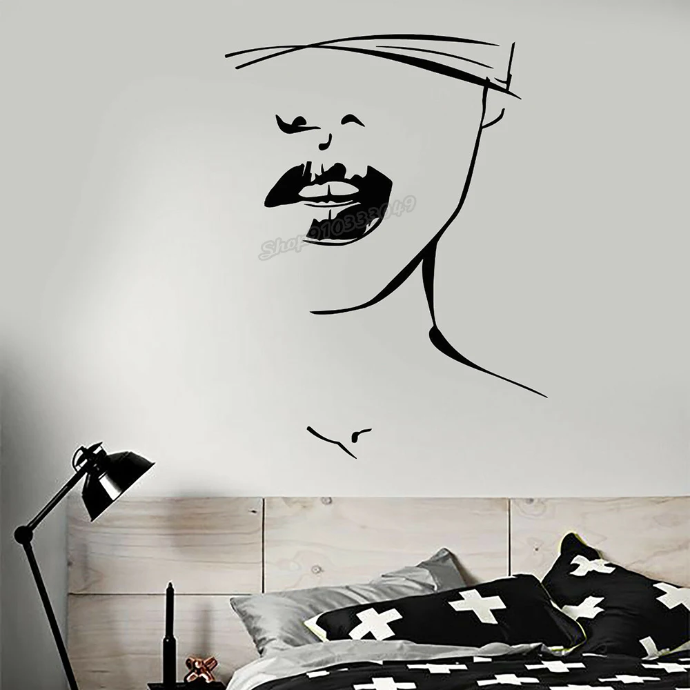 Женская силуэтная Наклейка на стену популярная сексуальная девушка лицо губы