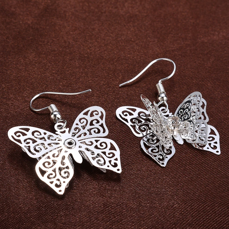 Богемные посеребренные висячие серьги Shellhard геометрические серьги-бабочки с