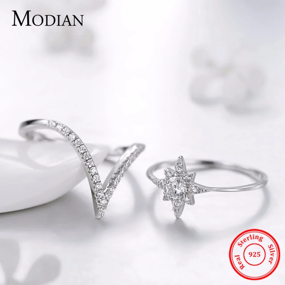 Кольцо Modian из 100% серебра 925 пробы с подсолнухом в форме капли воды модные простые