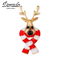dorado elegant cute christmas deer brooches for women party sweater pins metal lady bijoux gift jewelry accessories wedding 2020