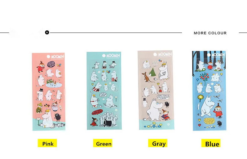 Moomin мультфильм Водонепроницаемый модный скейтборд стикер холодильник украшения Macbook muumi гитарная наклейка Косплей Очаровательная записная книжка наклейка