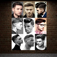 beard short spikes hairstyle for men barber shop home decoration poster signboard tapestry banner flag wall art canvas painting