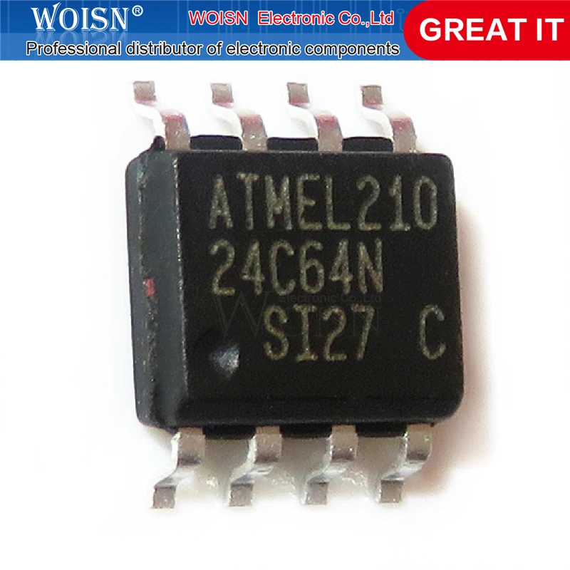 1 шт./лот AT24C64N AT24C64N-SU27 ST24C64WP 24C64RP 24C64WP 24C64 лапками углублением SOP-8 в наличии - купить