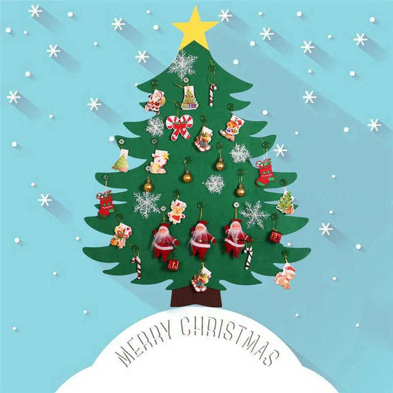 Войлочная Рождественская елка и украшения сделай сам новогодние подарки детские