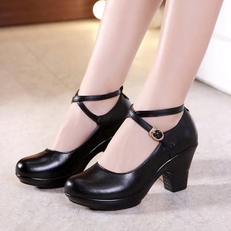 

Plus Size 42 43 Women High Heels Ladies Pumps Female Party Heels Solid Womens Office Shoes platform Round Toe Womans Dance Shoe
