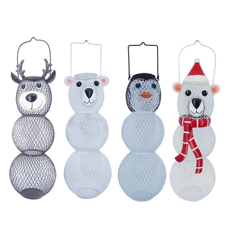 

Креативная кормушка для птиц из стальной проволоки, для улицы, для балкона, искусственные украшения в форме оленя, снеговика, медведя, домаш...