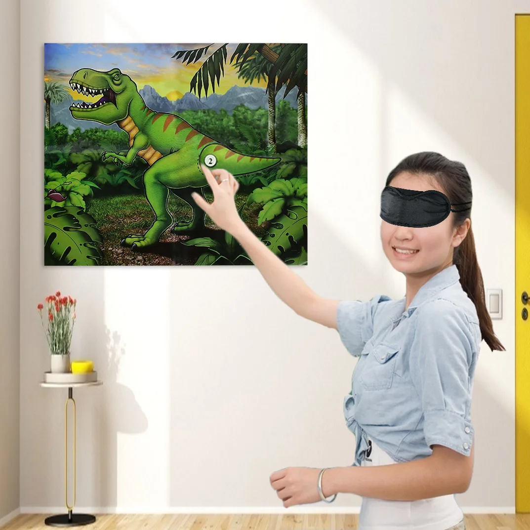 

1 Set Stick The Tail On The Dinosaur Game Dino Theme Kid Children Funny Toys Birthday Gift Home Party Wall Decoration Supplies