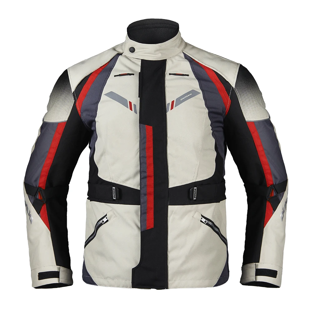 Gray Jacket DUHAN, Мужская мотоциклетная куртка, водонепроницаемая, мото, осень, зима, одежда для прогулок, костюм, морозостойкая, мотоциклетная куртка, штаны, набор, защитное снаряжение - Цвет: Gray Jacket