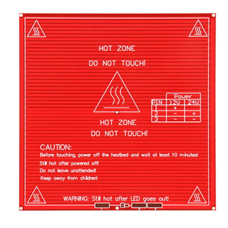 Обновленная Подогреваемая платформа MK2B 214 мм x тепловая PCB двойная 12 В 24 красная MK2