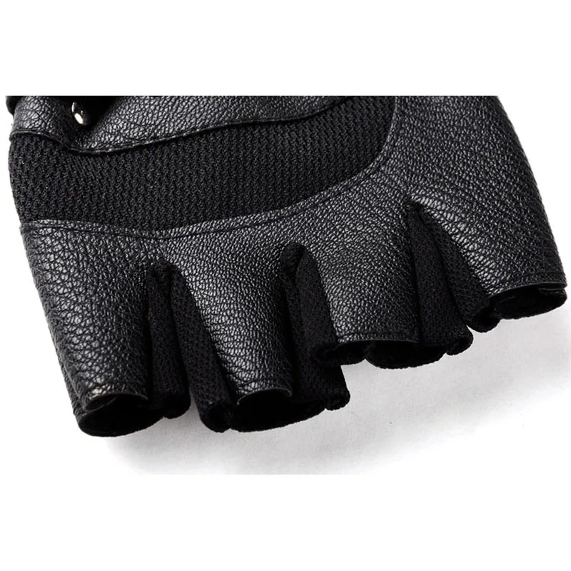 

Men PU Leather Non-Slip Tactical Gloves Outdoor Sports Cycling Fitness Gloves Hip hop Punk Rivet Touch Screen Gloves D9