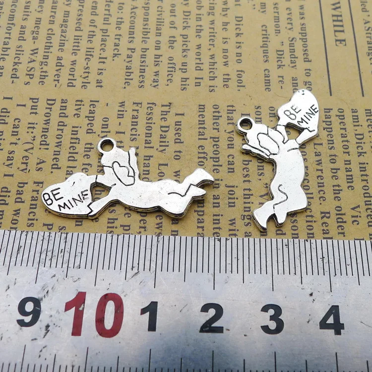 

XO9664 17*32mm 2g Alloy Angel Pendant antique Cupid charm pendant Ornament for jewelry making DIY Accessories 50pcs/Bag