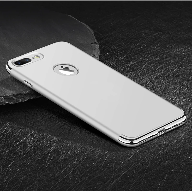 Чехол для iPhone 7 8 Plus, роскошный Ультратонкий жесткий защитный чехол Mofi 3 в 1, черный чехол для задней панели Чехол для iPhone 7 8 Plus