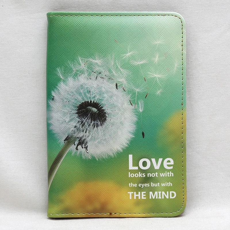 

Обложка для паспорта HEQUN с цветами для путешествий, унисекс, RFID, Женский держатель для паспорта, кошелек с одуванчиком, чехол для паспорта, ко...