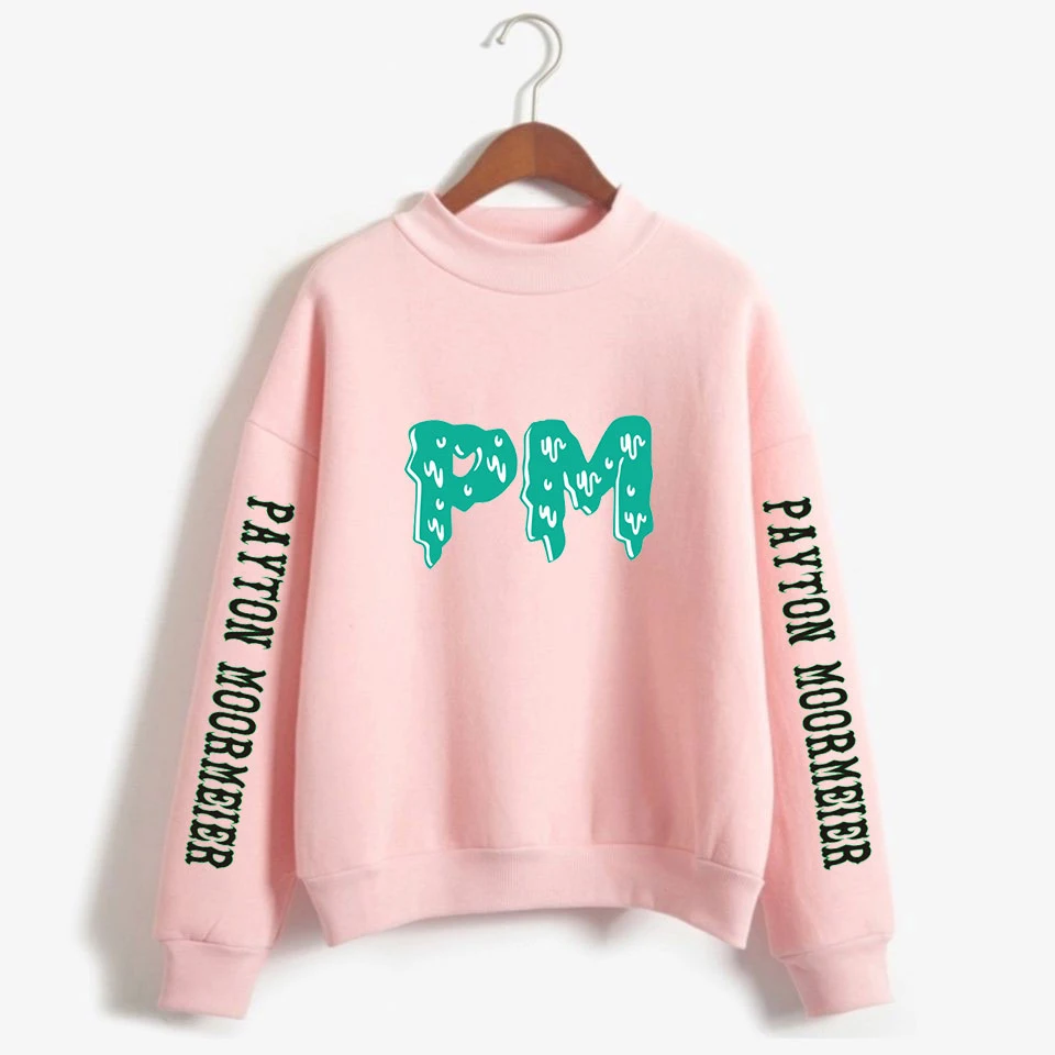 

Модная новая одежда Rholycrown, Женский пуловер с высоким воротником, розовый уличный Повседневный удобный свитшот в стиле Харадзюку для девушек