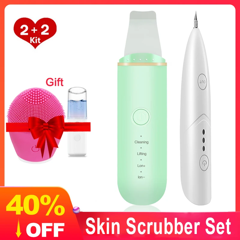Ультразвуковой очиститель для лица скруббер кожи удаление черных точек пор