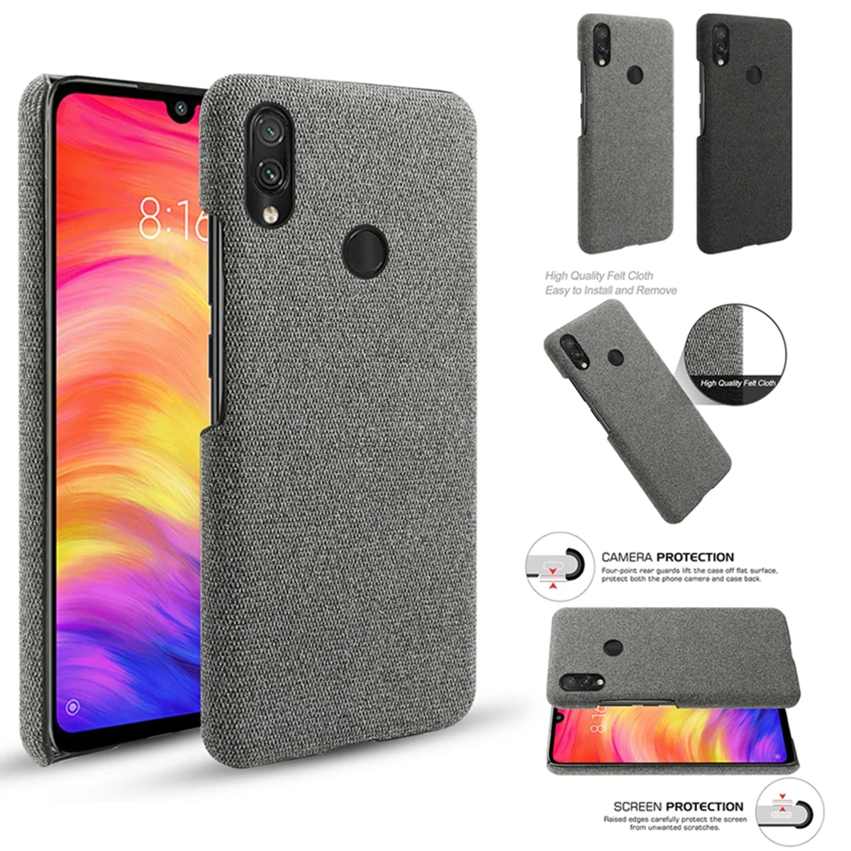 Для Google Pixel 4 XL чехол для телефона тонкий тканый материал ткань против царапин
