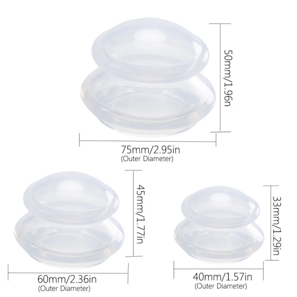 3 шт./компл. силиконовые массажные чашки профессиональные вакуумные для массажа