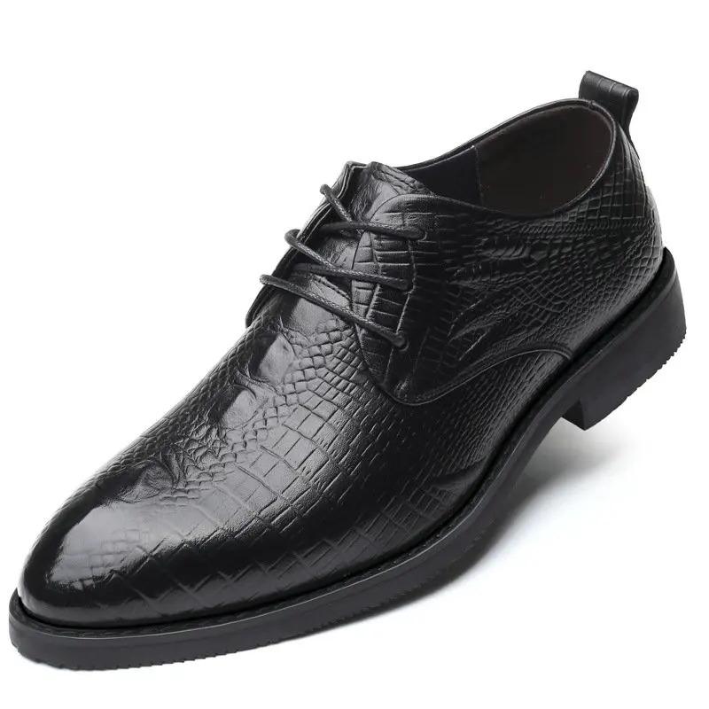 2020 Men Formal Business Brogue Shoes Luxury Men's Crocodile Dress Male Casual Genuine Leather Wedding Party Loafers | Обувь