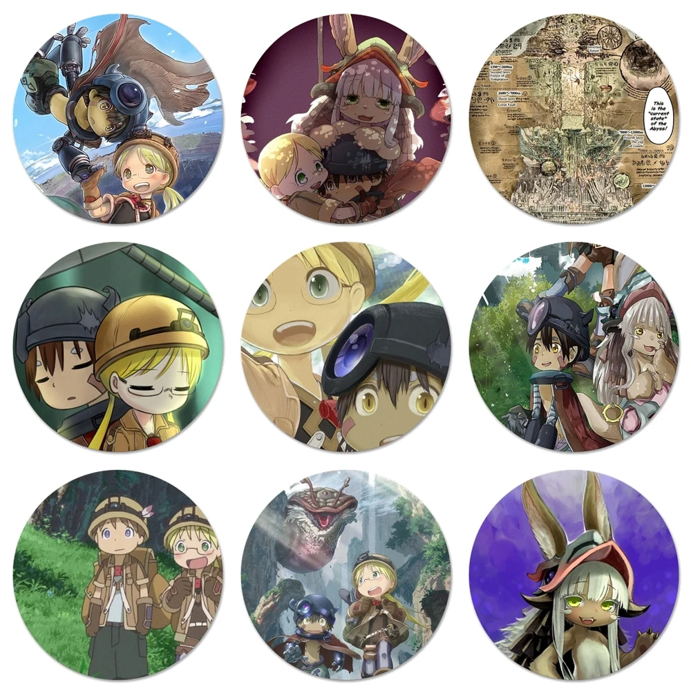 58 мм сделано в бездне аниме значки металлические для детской одежды