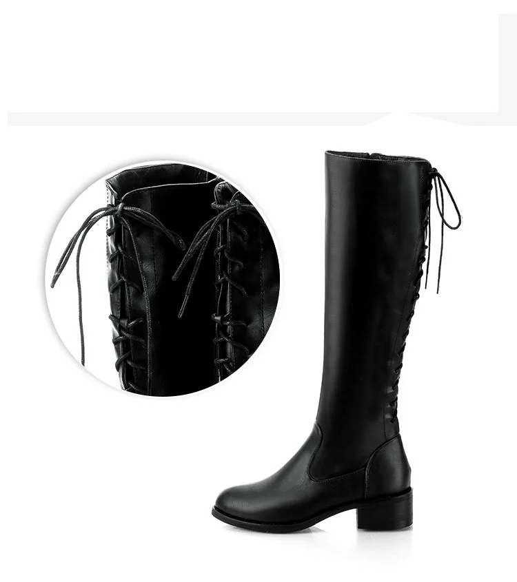 Сапоги Aleafalling женские мотоциклетные до колена сапоги-трубы с перекрестной