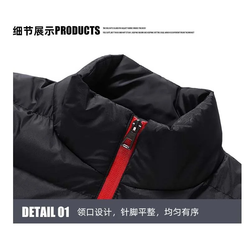 Мужская зимняя куртка с воротником-стойкой однотонная Толстая парка 2022 | одежда