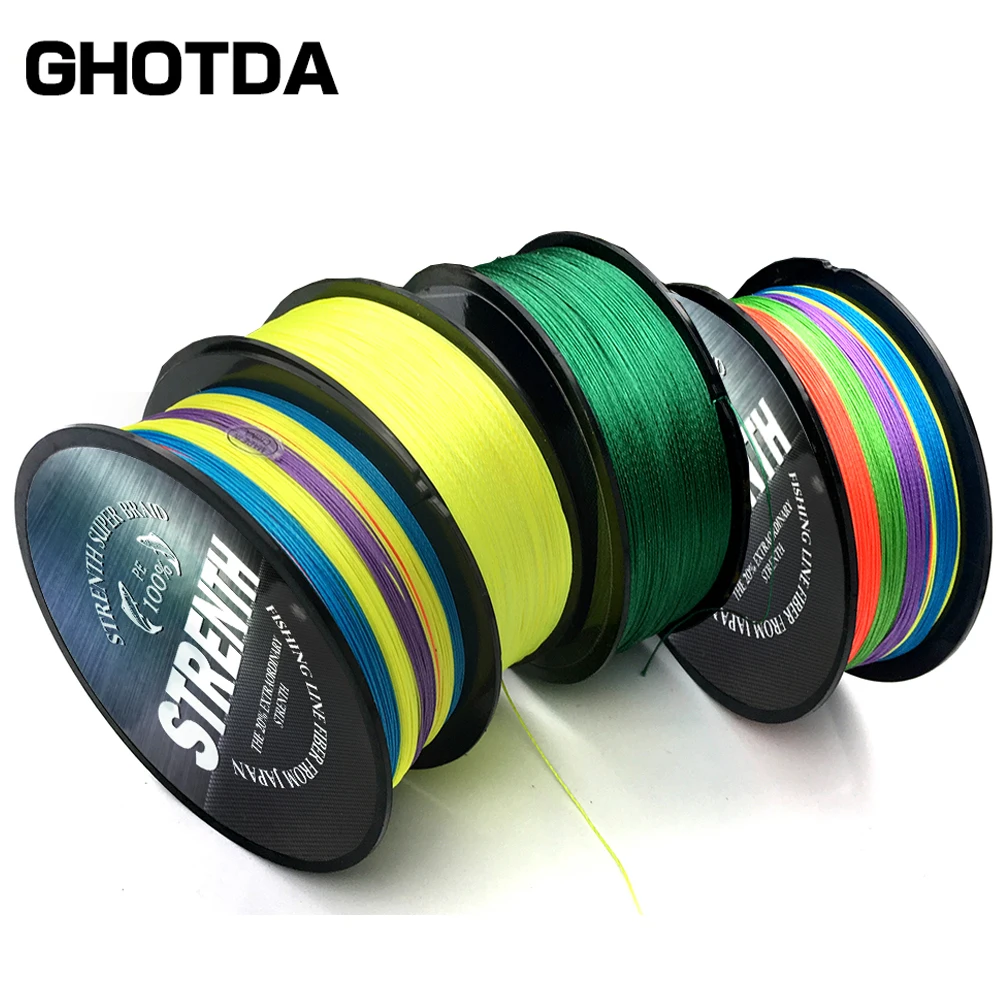 GHOTDA Braided Fishing Line 8 Strands 9 Strands 4 Strands Yellow 100M 150M 300M 500M Cord linha multifilamento 4/8/9 Fishing