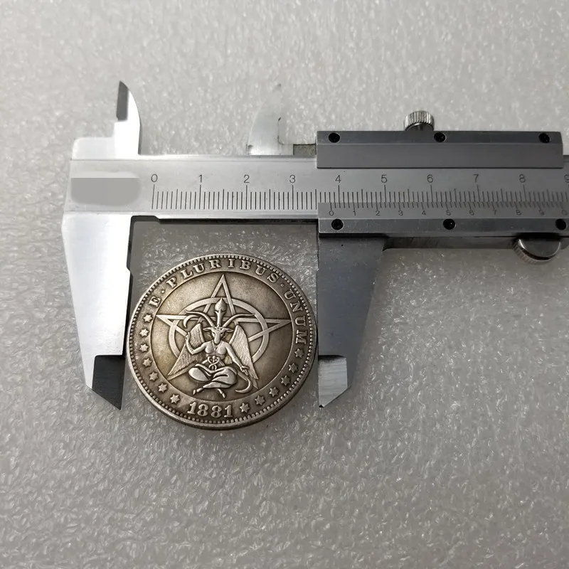 US 1881 Орел звезда доллар Череп Скелет посеребренные копии монет старые монеты для