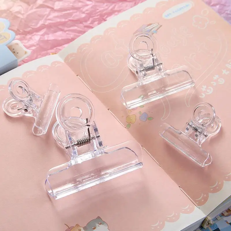 

10Pcs Plastic Bulldog Clips Clamps Clear Folder Portable Binder Paper Utility Student Hand Book Organizer Office Study Supplies