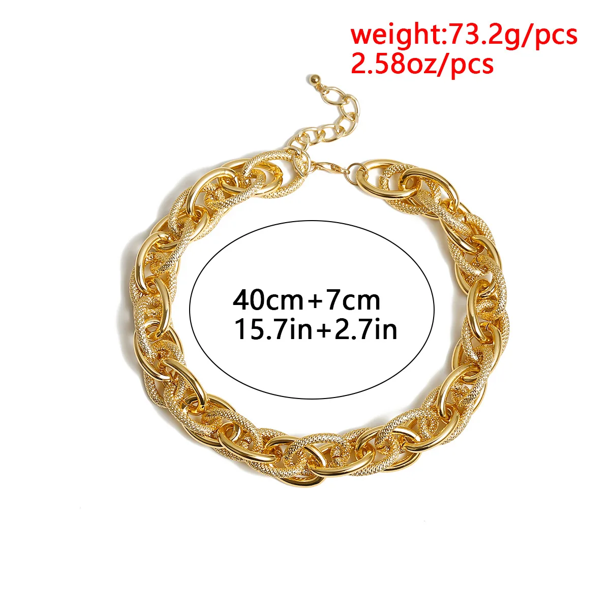 

Visisap Punk Thick Chain Gold Color Necklaces for Woman Hip-hop Thread Trend Luxury Men Necklace 2018 High Quality C02705