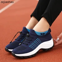 zejiaohao autumn women shoes flats causual ladies sports shoes fashion air mesh lace up light breathable female sneakers qj 1855