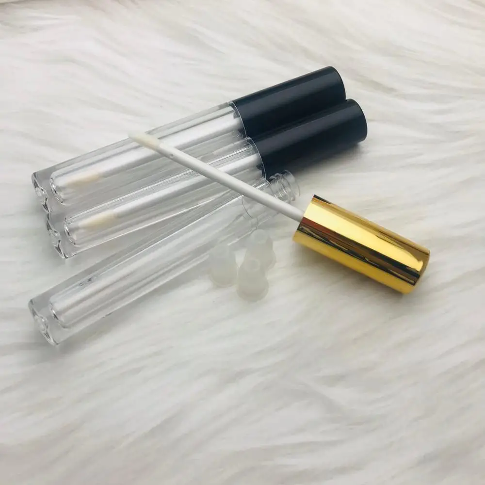 Новое поступление прозрачный тюбик для блеска губ с золотой крышкой DIY пустой