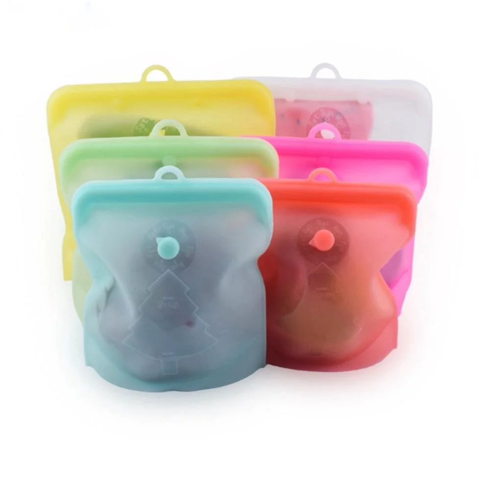 

Silicone Reusable Food Bag 1500ml 1000ml 500ml Leakproof Containers Reusable Fresh Bag Food Storage Bag Freezer Bag Snack