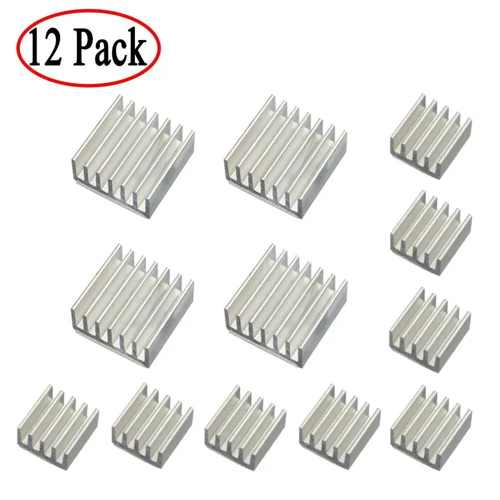 Серебристый алюминиевый радиатор Aokin 12 шт. клейкий комплект для Raspberry Pi