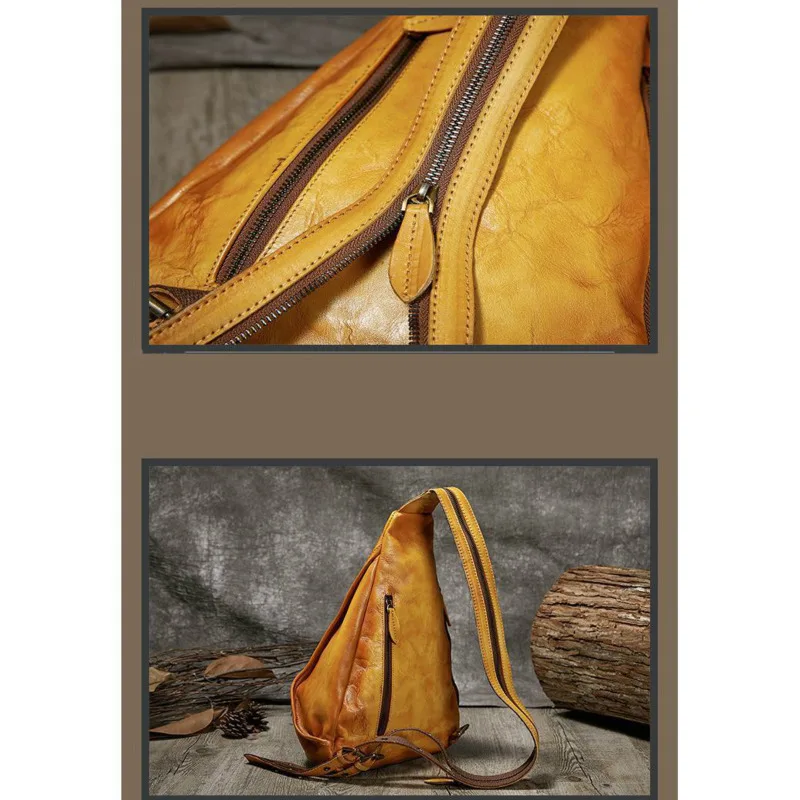 

GAGACIA 2021 New Handmade Embossed Floral Women's Retro Chest Bag Lady Genuine Cowhide Leather Crossbody Bags For Women Backpack