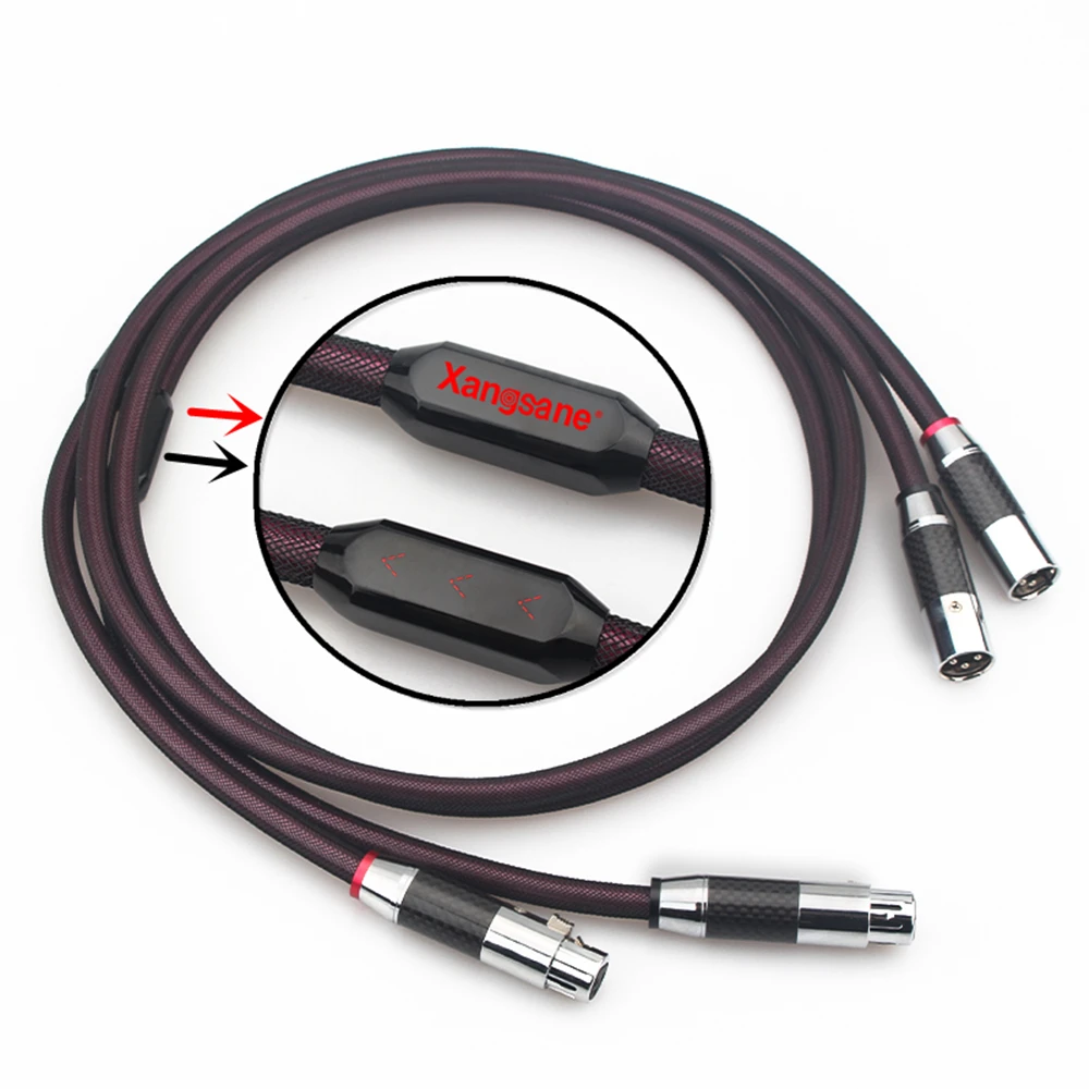 Hi-Fi аудио кабель чистого серебра XLR балансовые кабели из углеродного волокна