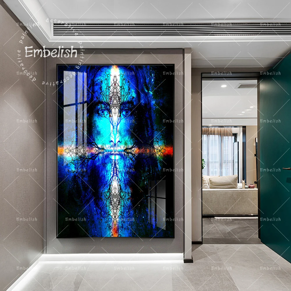 

Embelish Free Shipping Jesus Christ With Ornament Tree Modern Wall Posters For Home Decor HD Canvas Painting Living Room Picture