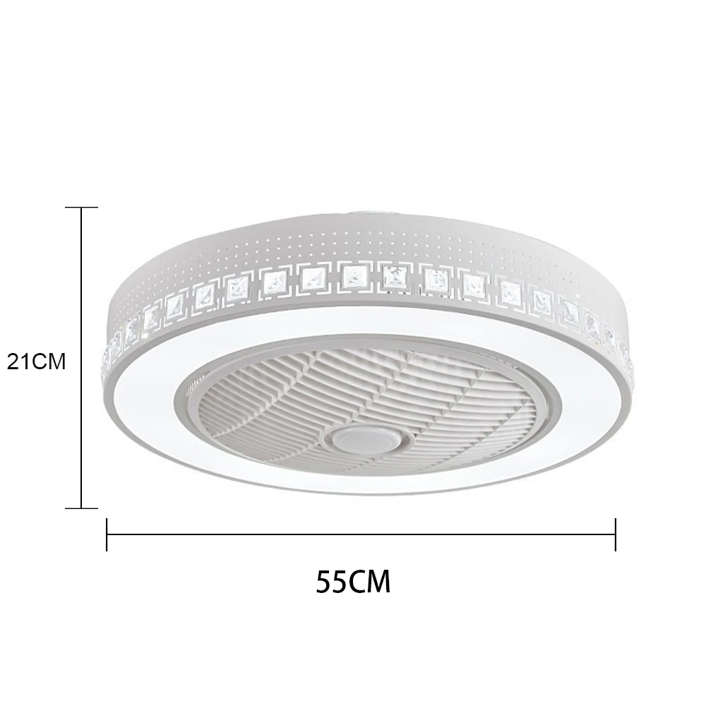 

55cm LED ceiling fan lamp fans with lights remote control room 2835 chip 36w three color light 2400lm lighting circular round