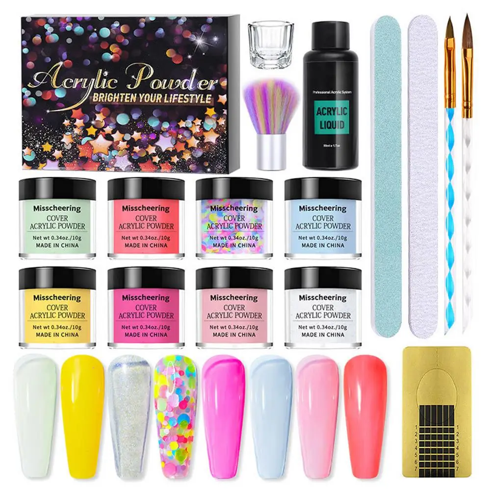

Air Dry Nail Acrylic Powder Set Dipping Powder Polish Charming Manicure Beauty Tools Dip Nail Kit With Base Top Coat Activator